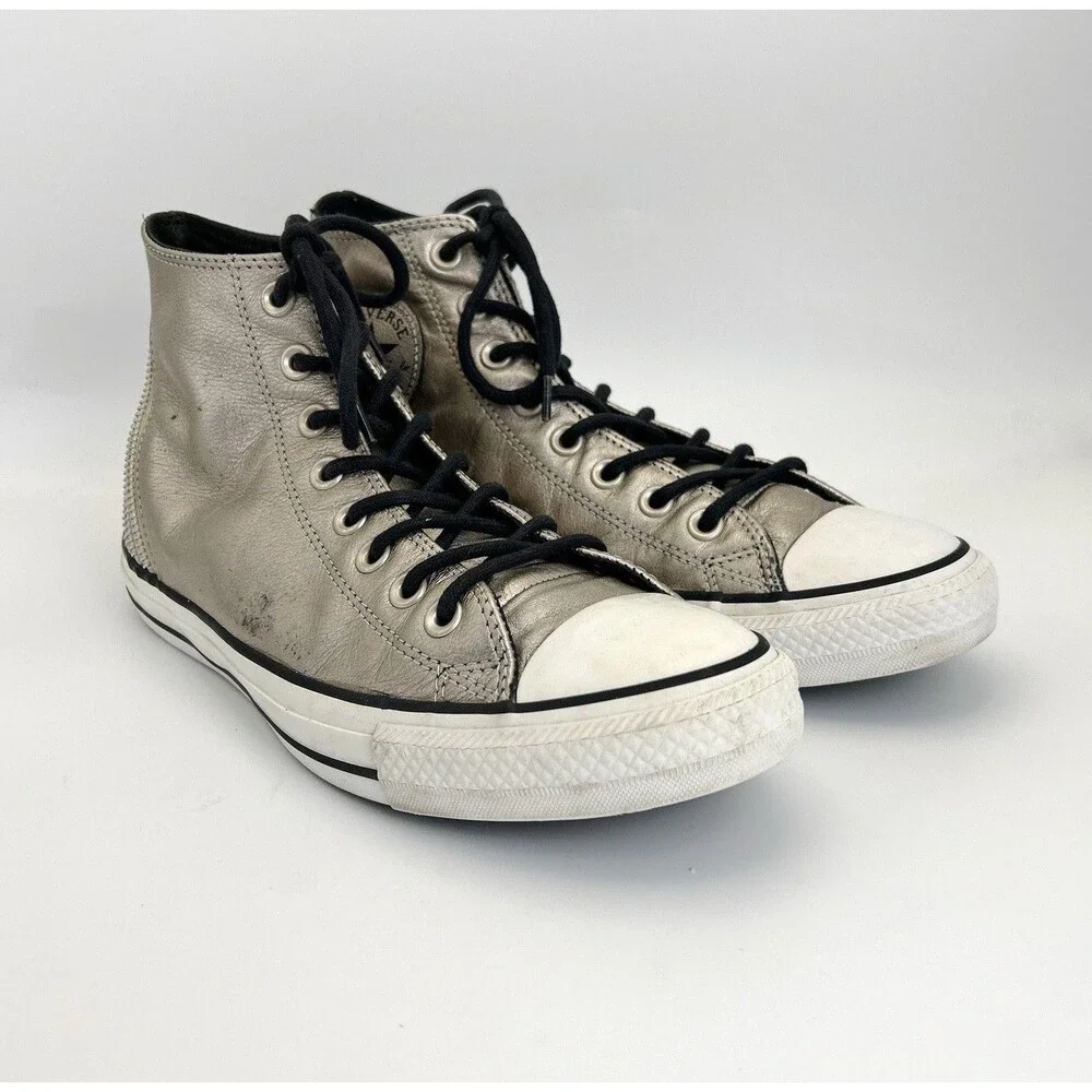 Converse Chuck Taylor All Star Tri-Zip Sneakers Womens Sz 10 Silver Leather